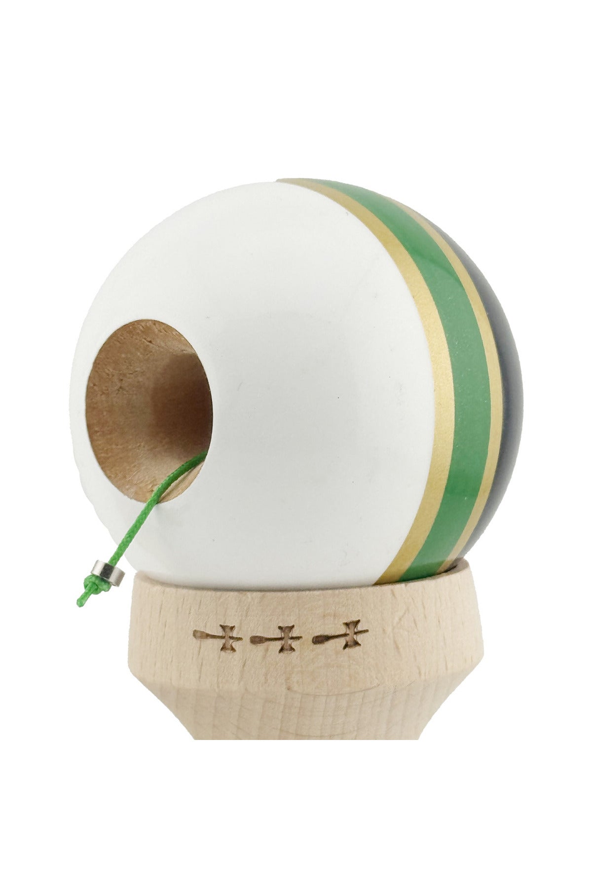 Kendama X Royal Spike Originala, Model V3 Inel Verde, Profesionala, Cupe Mari King Size, Super Sticky, Gaura in Baza, Rulment, Ata 55cm