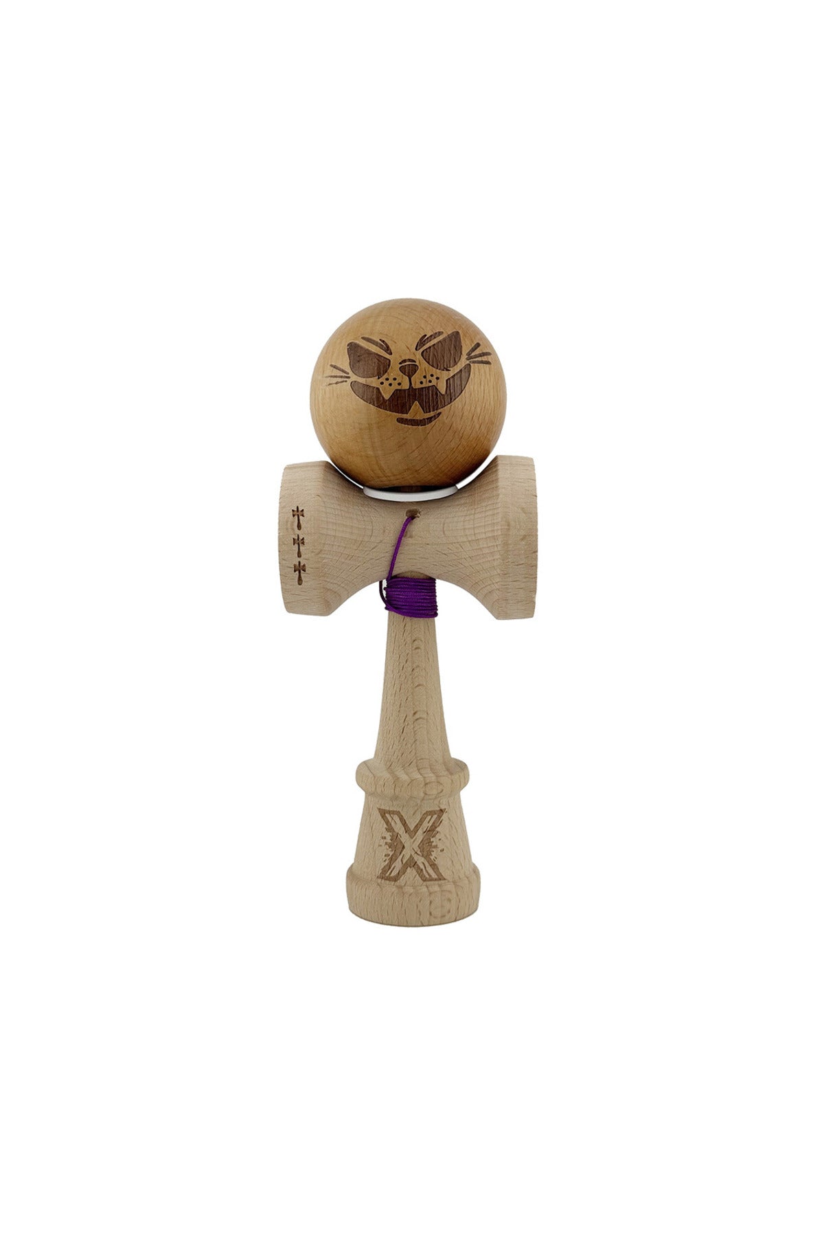 Kendama X Originala, Crazy Cat, Model V3 Nature, Profesionala, Cupe Mari King Size, Super Sticky, Gaura in Baza, Rulment, Ata 55cm