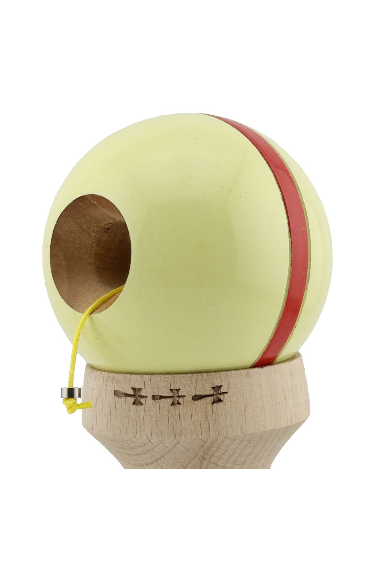 Kendama X Silken Originala, Model V3 Cream Galben, Profesionala, Cupe Mari King Size, Super Sticky, Gaura in Baza, Rulment, Ata 55cm
