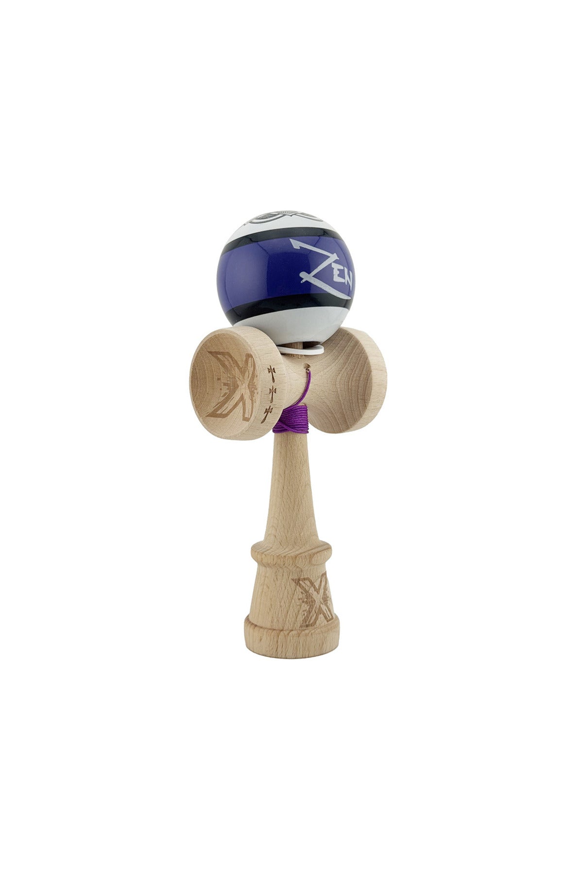 Kendama X Zen Originala, Model V3 Violet, Profesionala, Cupe Mari King Size, Super Sticky, Gaura in Baza, Rulment, Ata 55cm