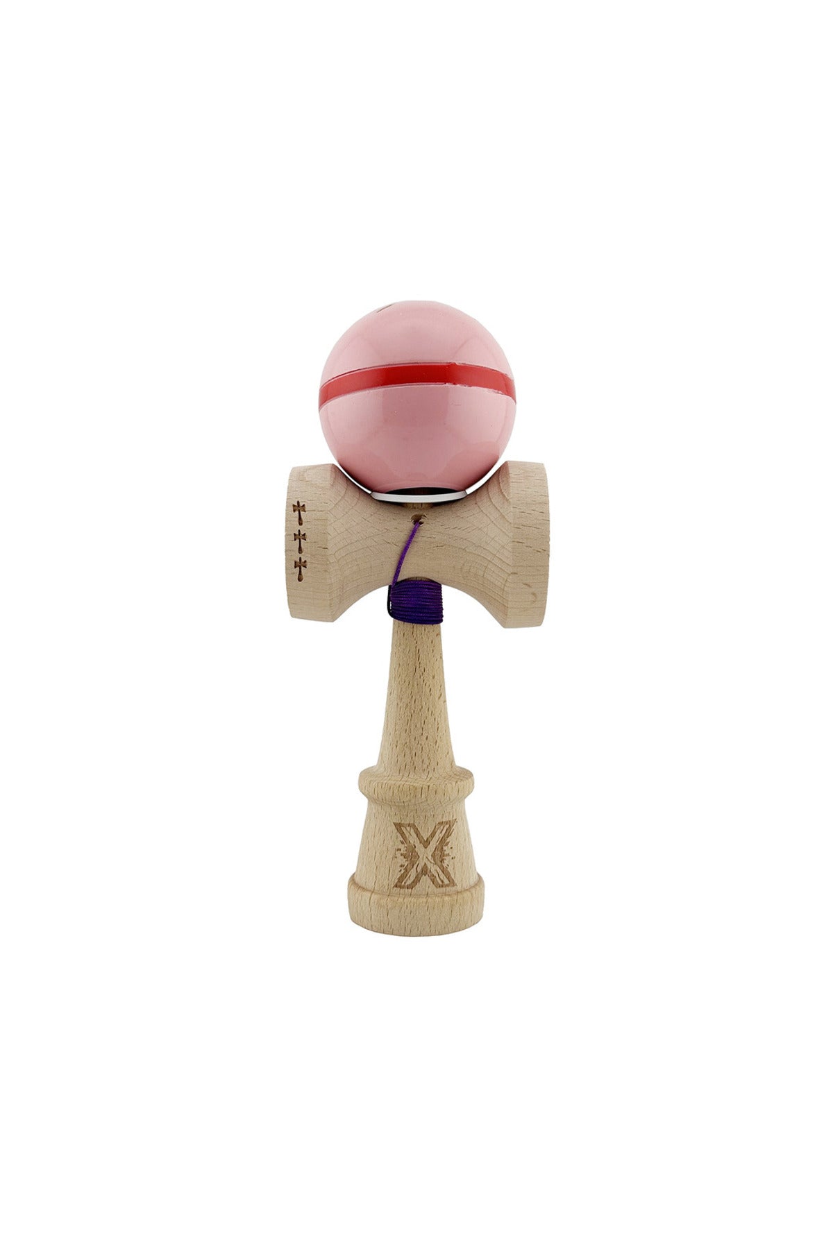 Kendama X Silken Originala, Model V3 Roz, Profesionala, Cupe Mari King Size, Super Sticky, Gaura in Baza, Rulment, Ata 55cm
