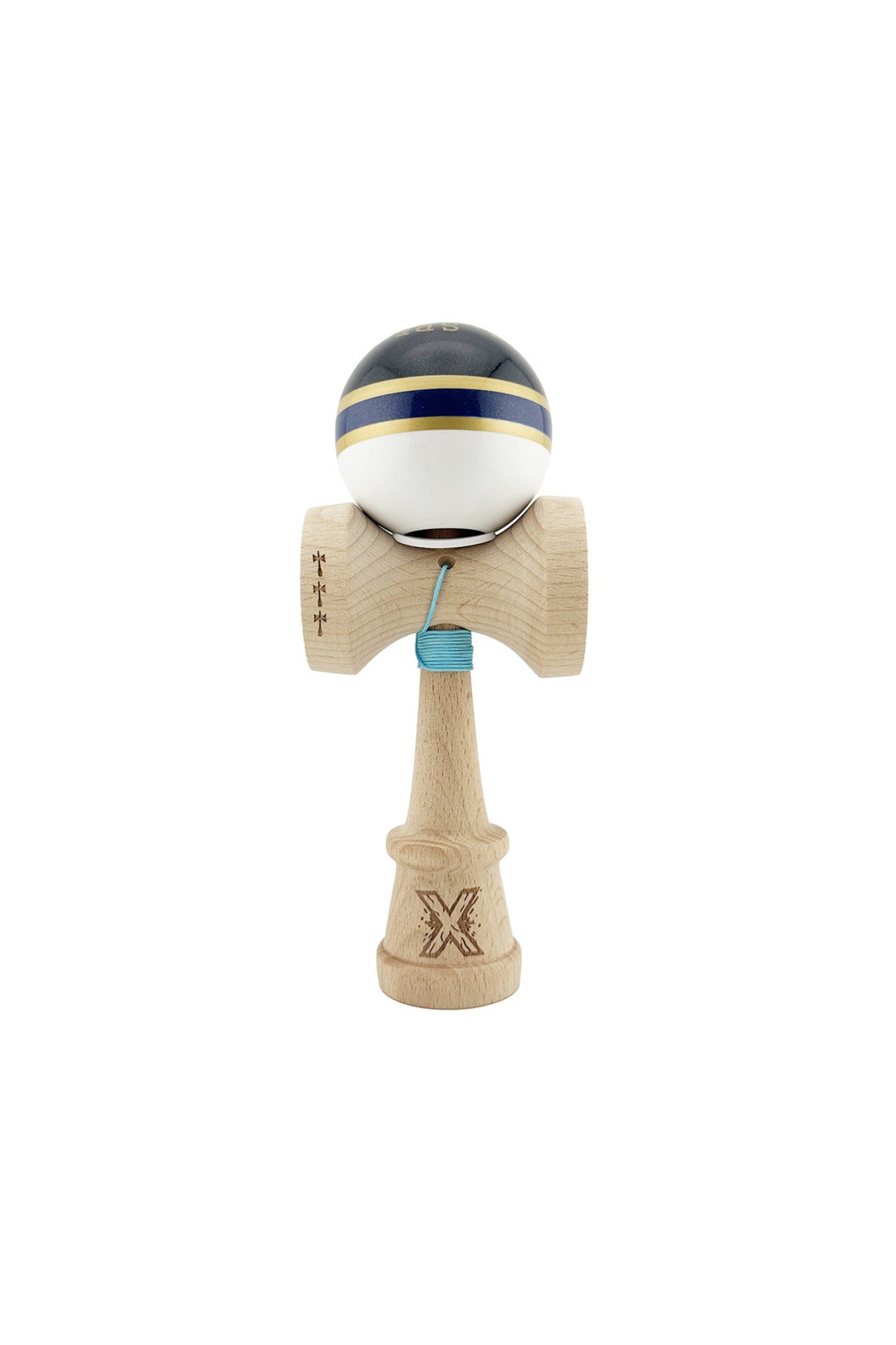Kendama X Royal Spike Originala, Model V3 Inel Navy, Profesionala, Cupe Mari King Size, Super Sticky, Gaura in Baza, Rulment, Ata 55cm