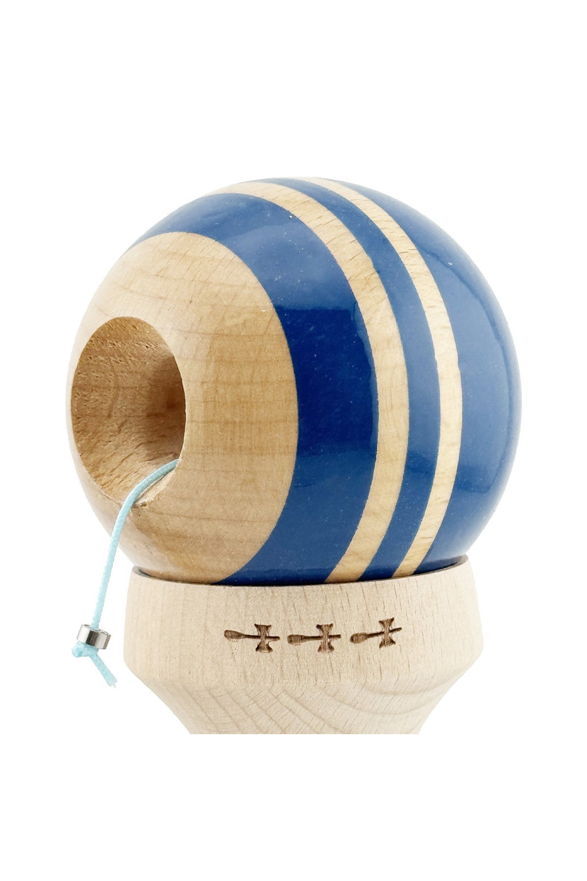Kendama X Rainbow Originala, Model V3 Albastru, Profesionala, Cupe Mari King Size, Super Sticky, Gaura in Baza, Rulment, Ata 55cm