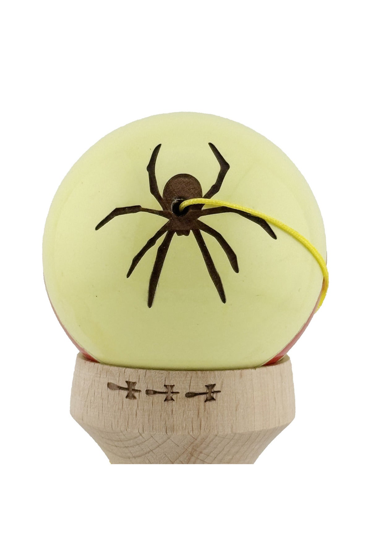 Kendama X Silken Originala, Model V3 Cream Galben, Profesionala, Cupe Mari King Size, Super Sticky, Gaura in Baza, Rulment, Ata 55cm
