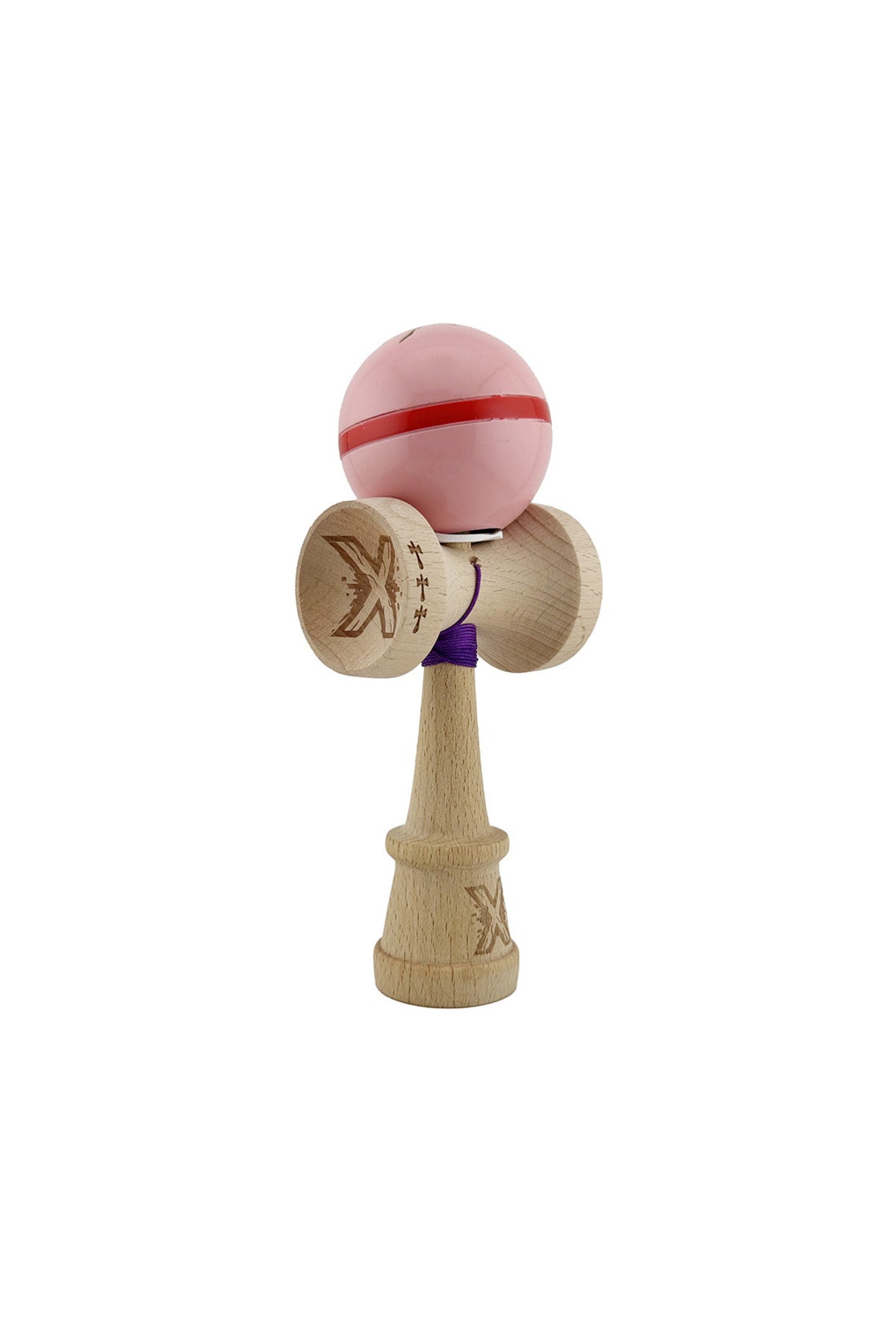 Kendama X Silken Originala, Model V3 Roz, Profesionala, Cupe Mari King Size, Super Sticky, Gaura in Baza, Rulment, Ata 55cm