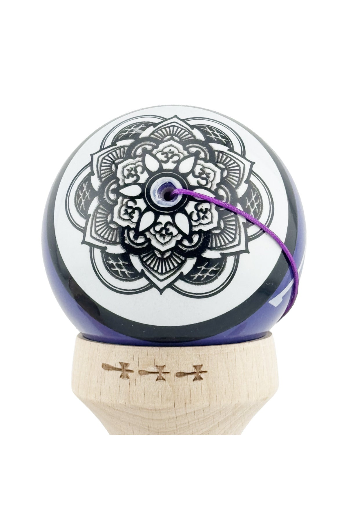 Kendama X Zen Originala, Model V3 Violet, Profesionala, Cupe Mari King Size, Super Sticky, Gaura in Baza, Rulment, Ata 55cm