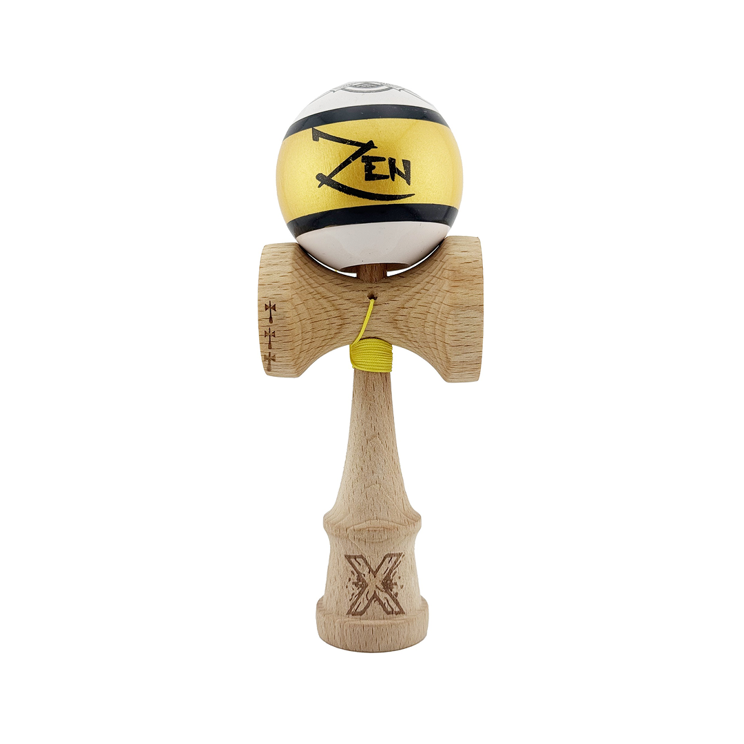 Kendama X Zen Originala, Model Alb / Negru / Gold, Profesionala