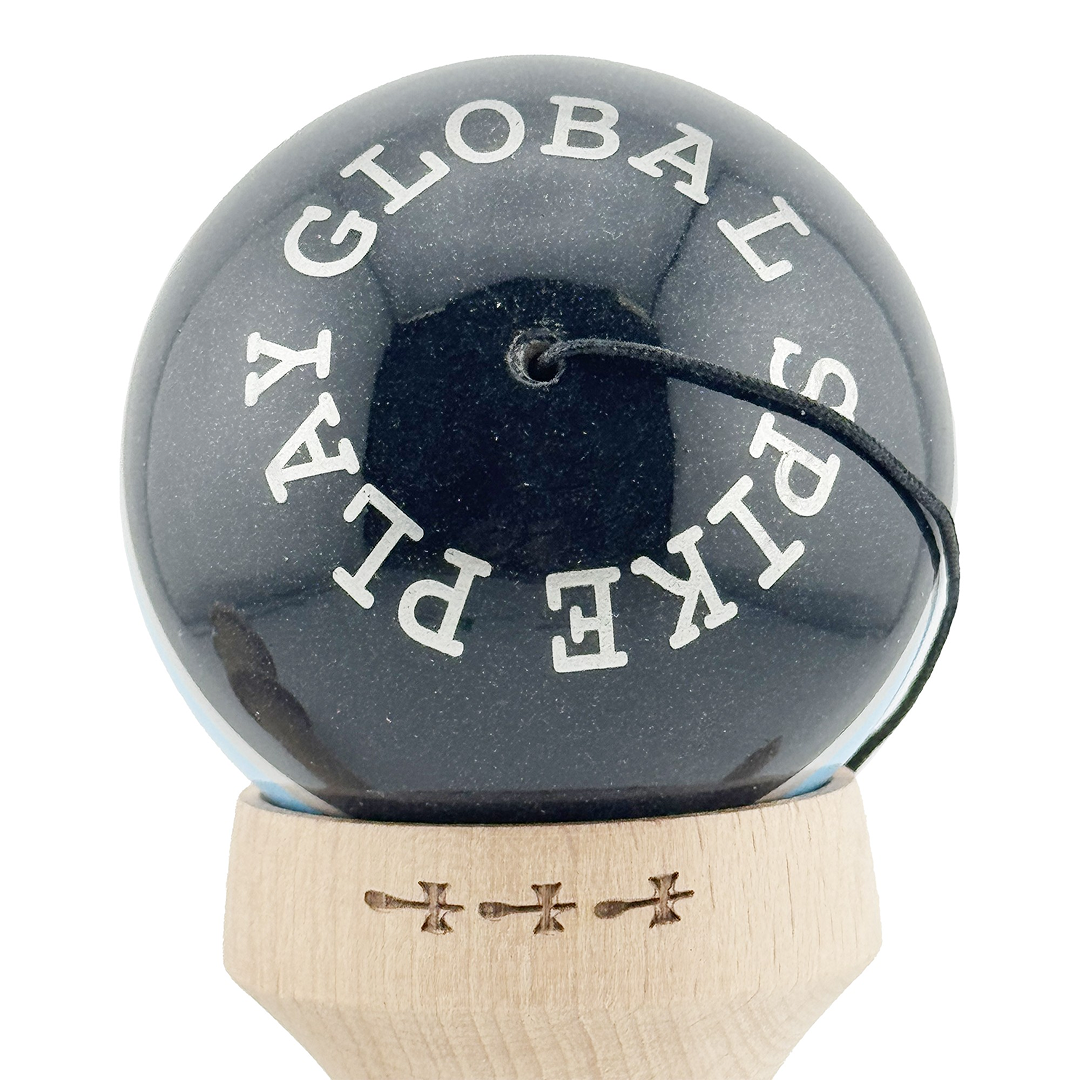 Kendama X Royal Spike Originala, Model V3 Inel Albastru, Profesionala, Cupe Mari King Size, Super Sticky, Gaura in Baza, Rulment, Ata 55cm