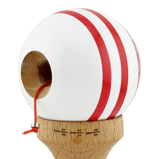 Kendama X Chicanos Originala, Model Rosu / Rosu / Alb, Profesionala, Cupe Mari, Super Sticky, Rulment, Ata 55cm