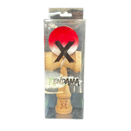 Kendama X Berbis – Jucarie Interactiva din Lemn, 18 cm, Joc de Indemanare pentru Copii si Adulti, Model Roz-Alb in Degrade