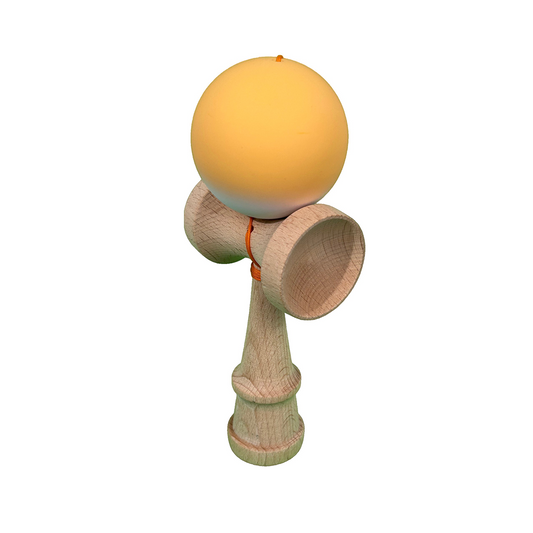 Kendama X Berbis – Jucarie Interactiva din Lemn, 18 cm, Joc de Indemanare pentru Copii si Adulti, Model Portocaliu-Alb in Degrade