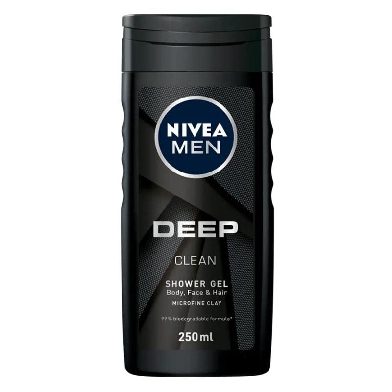 Nivea Men Deep Clean, Gel De Dus Pentru Barbati Cu Carbon Activ, Curatare Profunda, 250 ml