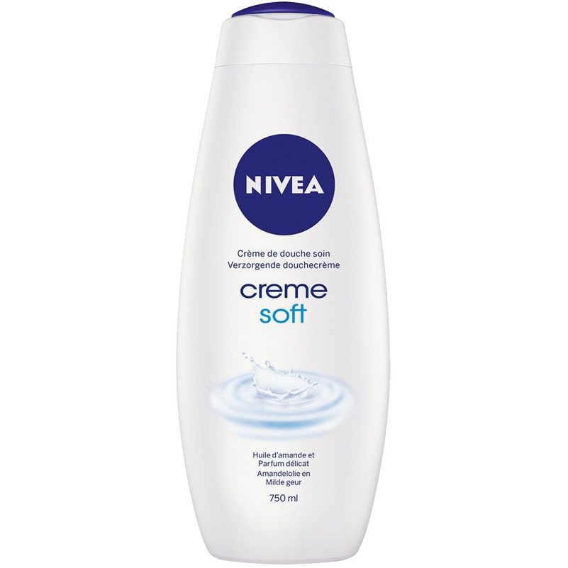 Nivea Cream Soft, Gel de Duș și Spumant de Baie Hidratant, Ulei de Migdale, 750 ml