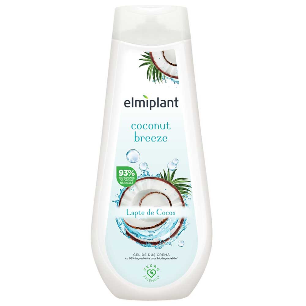 Elmiplant Gel de Dus Crema, Hidratant si Catifelant cu Aroma de Cocos, Coconut Breeze, 750 ml