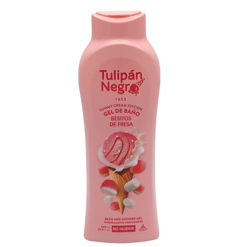 Tulipan Negro Gel de Duș, Parfum Besitos de Fresa, Hidratant, 650 ml