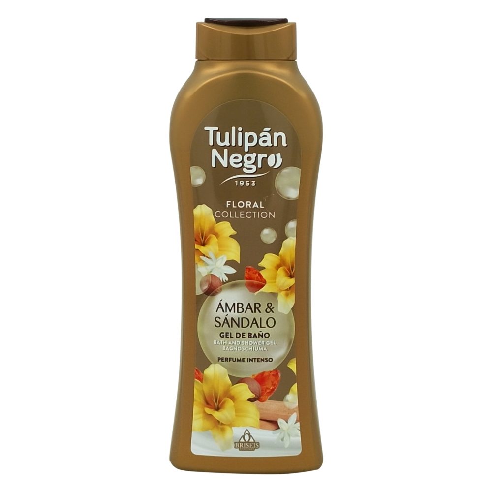 Gel de Duș Tulipan Negro, Floral Ambar Sandalo, Hidratare Intensă, Curățare Delicată, 650 ml