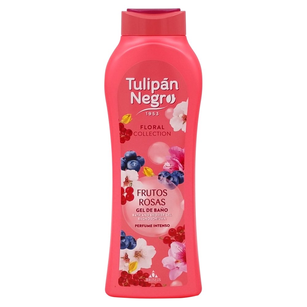Tulipan Negro Gel de Dus Floral cu Fructe Roz, Crema de Dus Hidratanta, Parfum Delicat de Trandafir, 650 ml