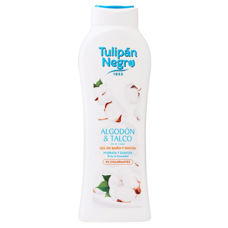 Tulipan Negro Gel de Dus, Catifelare cu Bumbac si Talc, Formula Hidratanta, Extract de Algodon y Talco, 650 ml