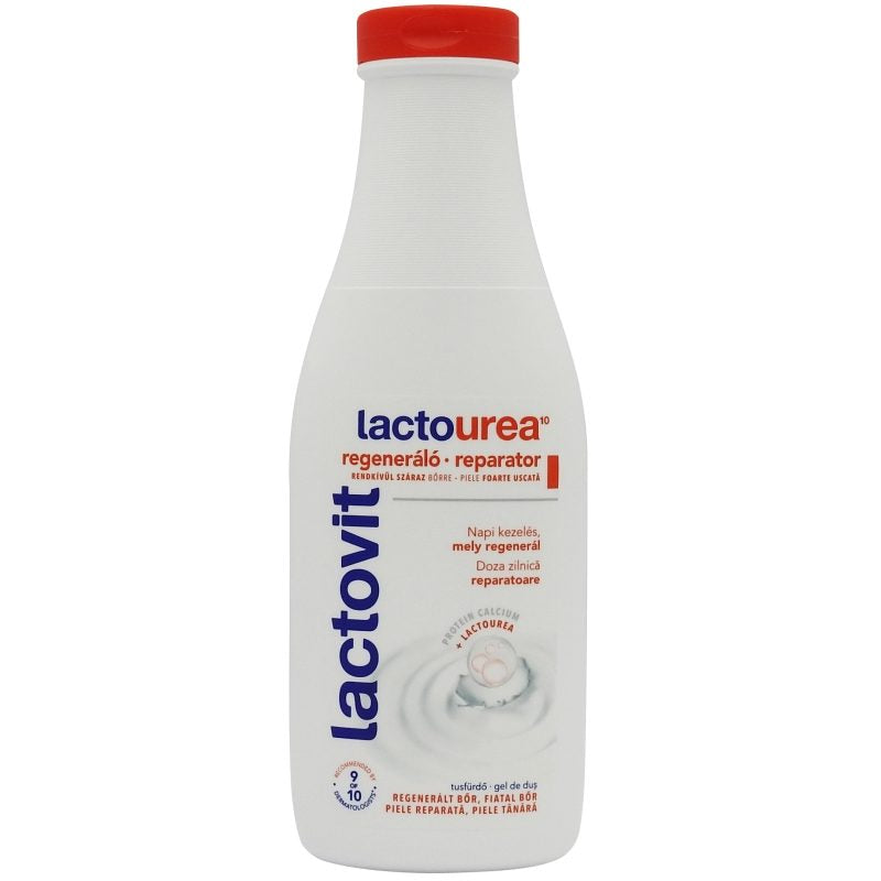 Lactovit Gel de Duș Reparator cu Lactouree, Formulă pentru Piele Foarte Uscată, Complex Protein Calcium, 600 ml