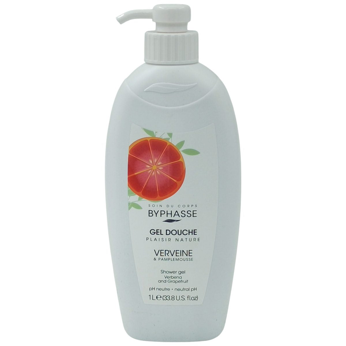 Byphasse Gel de Dus Crema, Hidratant si Revigorant, Extract de Pomelo, Recipient cu Pompa, 1 L