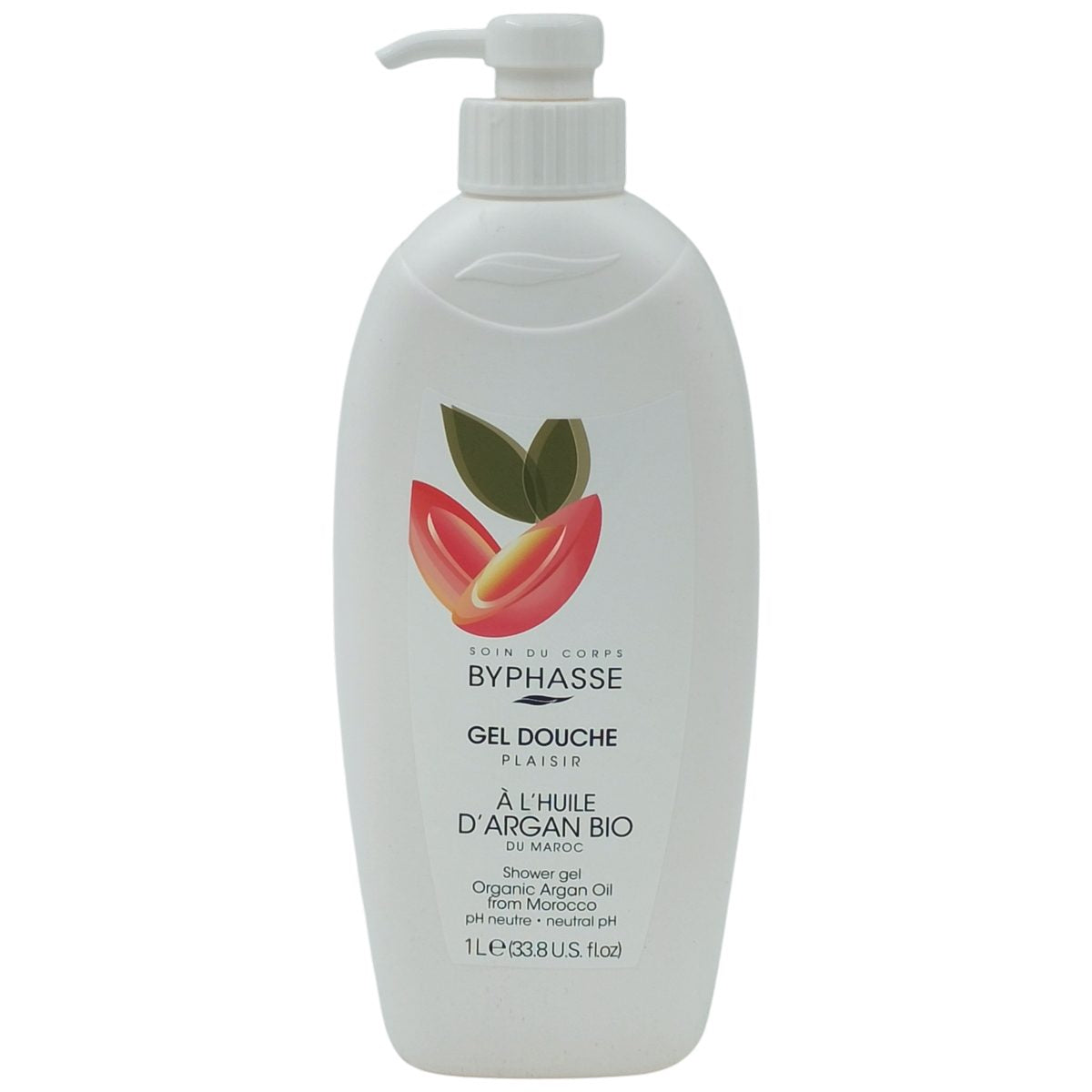 Byphasse Gel de Duș Cremă, Ulei de Argan Organic Bio, Hidratare Intensă, 1 L