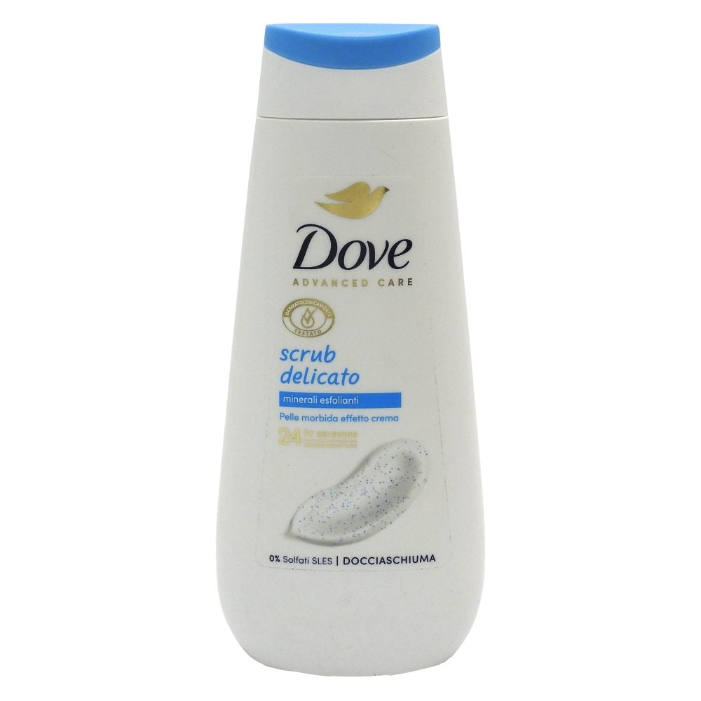 Dove Gel de Dus Exfoliant Advance Care, Scrub Delicat pentru Corp, 225 ml