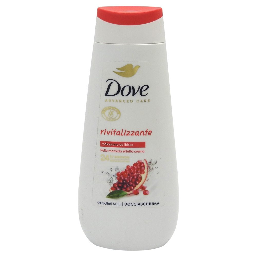 Gel de Dus Dove Advance Care Revitalizing, Formula Hidratanta cu Extract de Rodie si Ceai Hibiscus, 225 ml