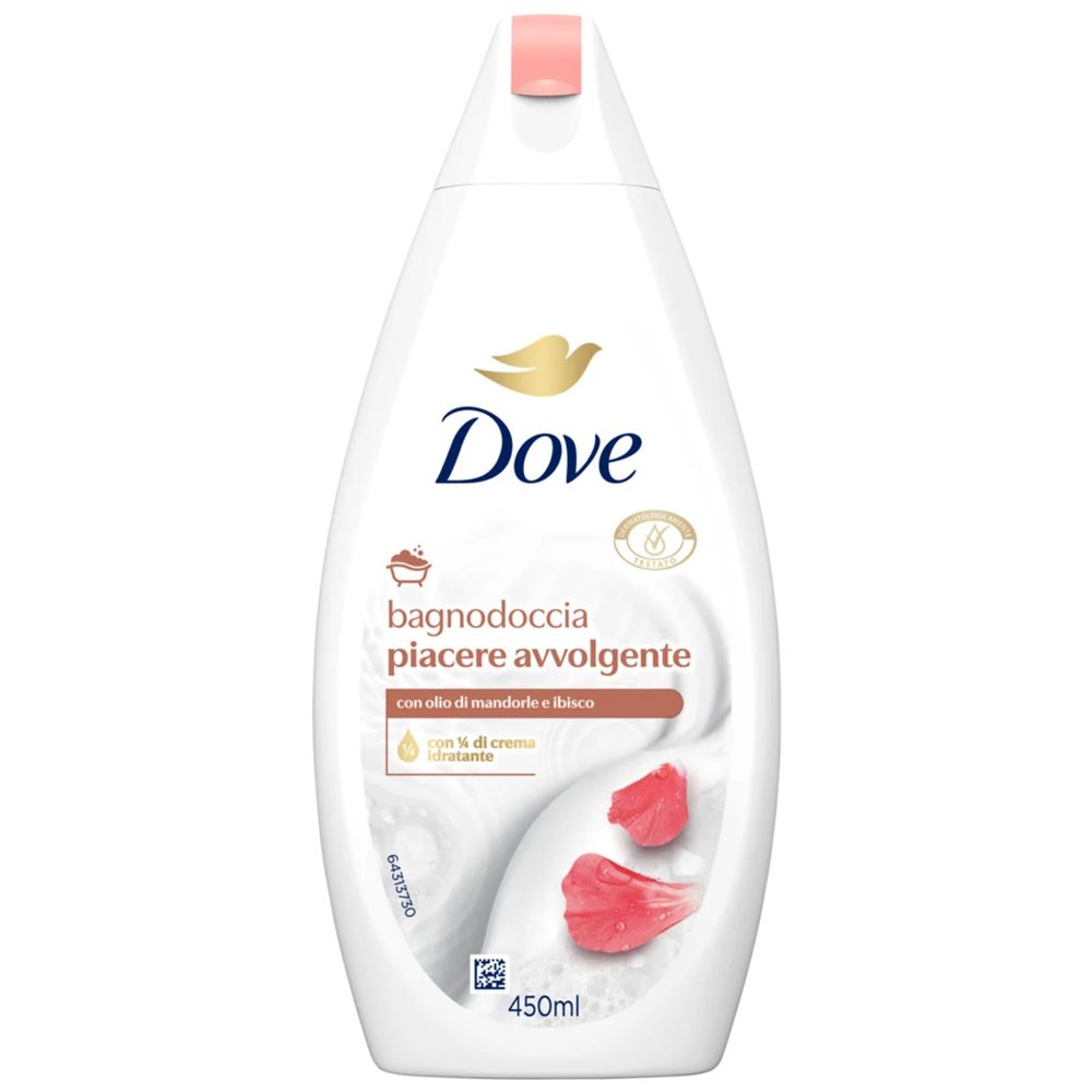 Gel de Dus Dove Almond Cream & Hibiscus, Formula Hidratanta cu Ulei de Migdale, Textura Cremoasa, 450 ml