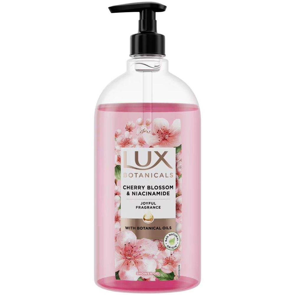 Gel de Duș Lux, Hidratare și Luminozitate, Floare de Cireș și Niacinamide, Cu Pompă, 720 ml