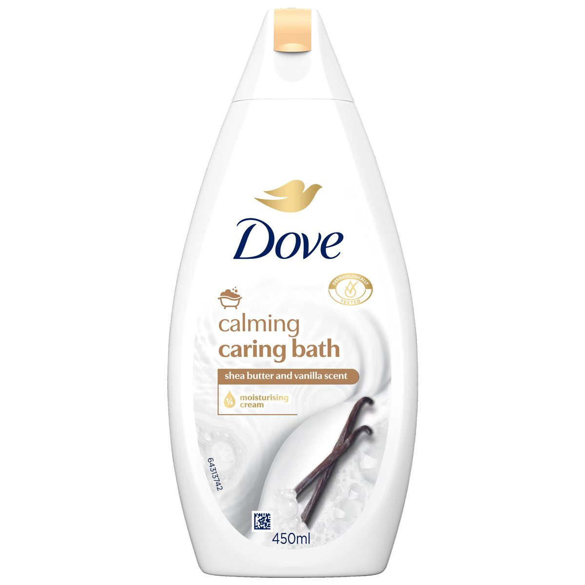 Spumant de Baie Dove Shea Butter and Warm Vanilla, Spumă Hidratantă cu Unt de Shea și Vanilie, 450 ml