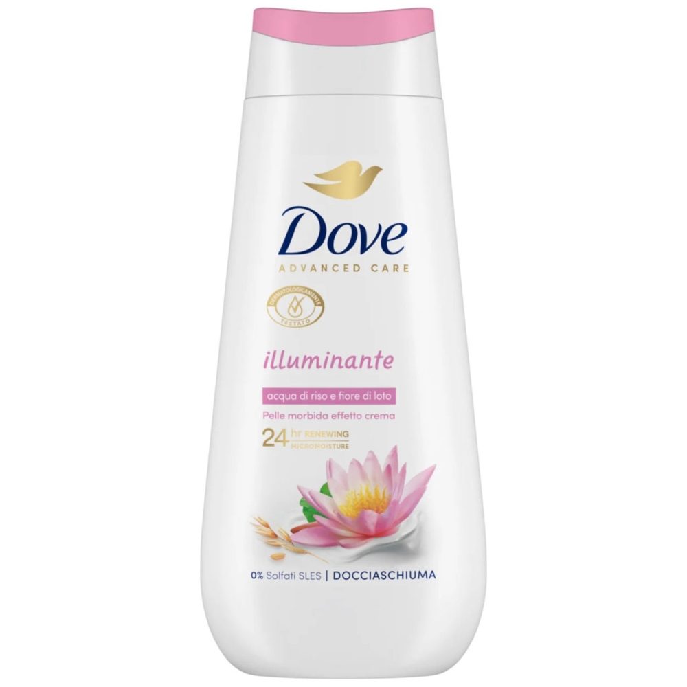 Gel de Dus Dove Advanced Care, Efect de Iluminare, Extract de Flori de Lotus, 225 ml