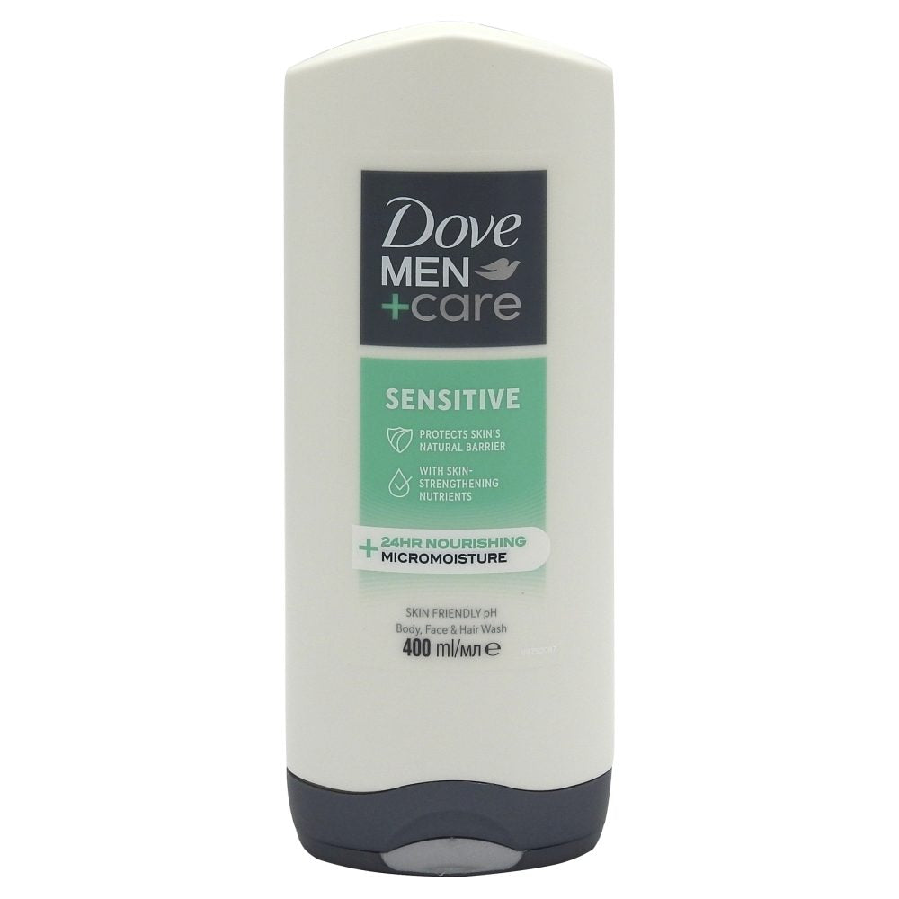 Dove Men+Care Gel de Duș, Men Sensitive Clean pentru Piele Sensibilă, Tehnologie MicroMoisture, 400 ml