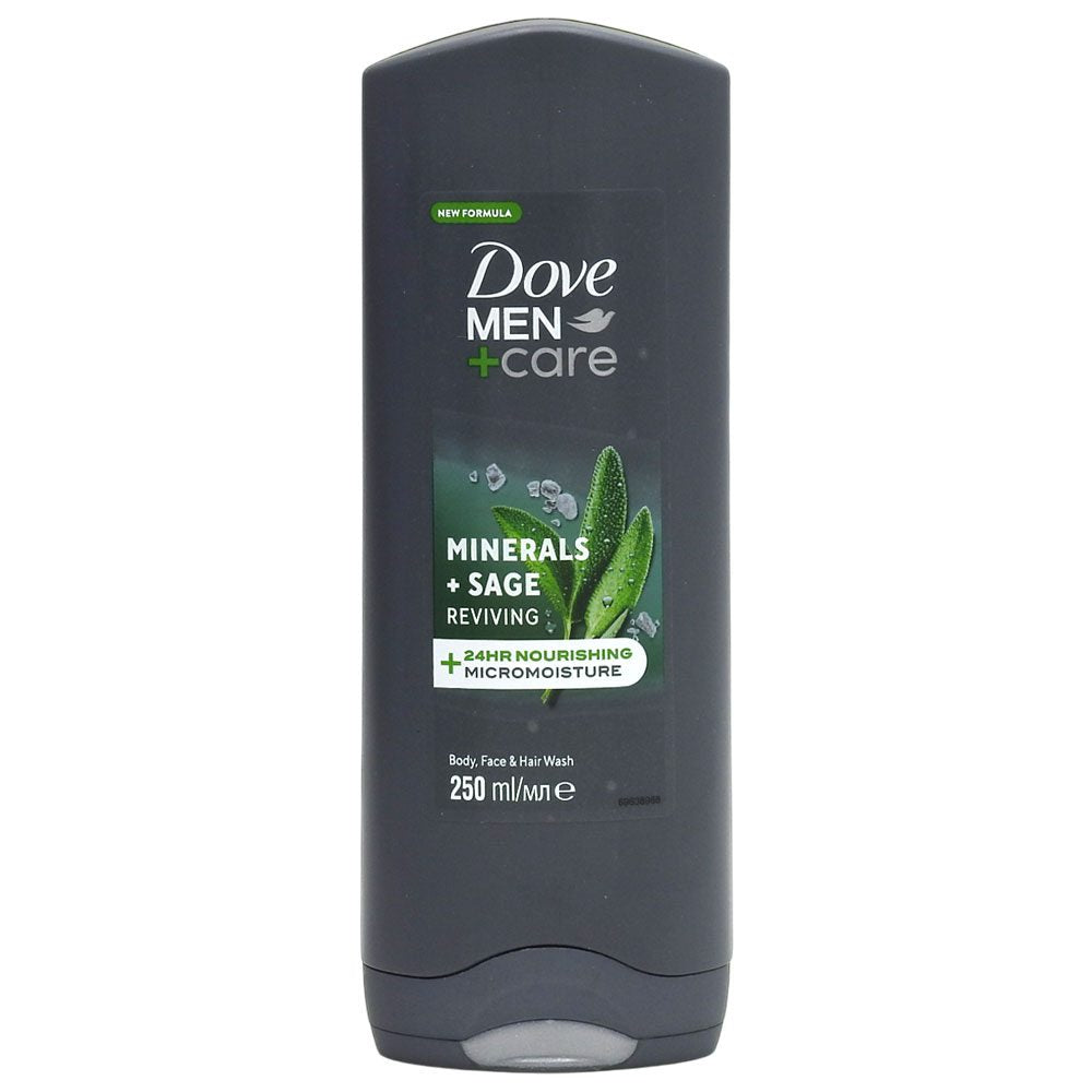 Dove Men+Care Gel de Dus pentru Barbati, Minerale si Salvie, Revitalizant, 250 ml