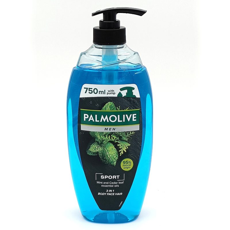 Gel de Dus Palmolive Men Sport, Revigorant cu Extract de Menta si Ulei de Cedru, Sistem cu Pompita, 750 ml