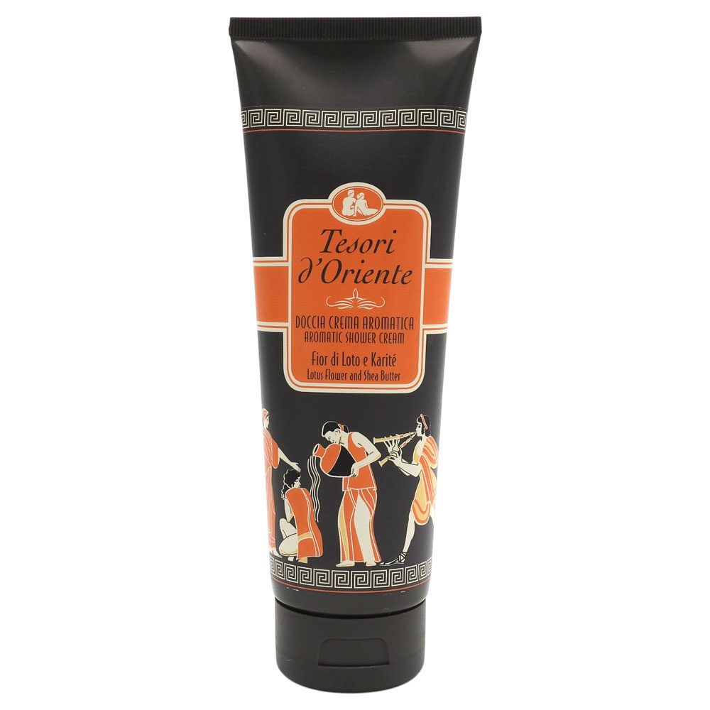 Tesori d'Oriente Gel de Dus Crema, Parfum Aromatic cu Floare de Lotus si Lapte de Shea, Tub 250 ml