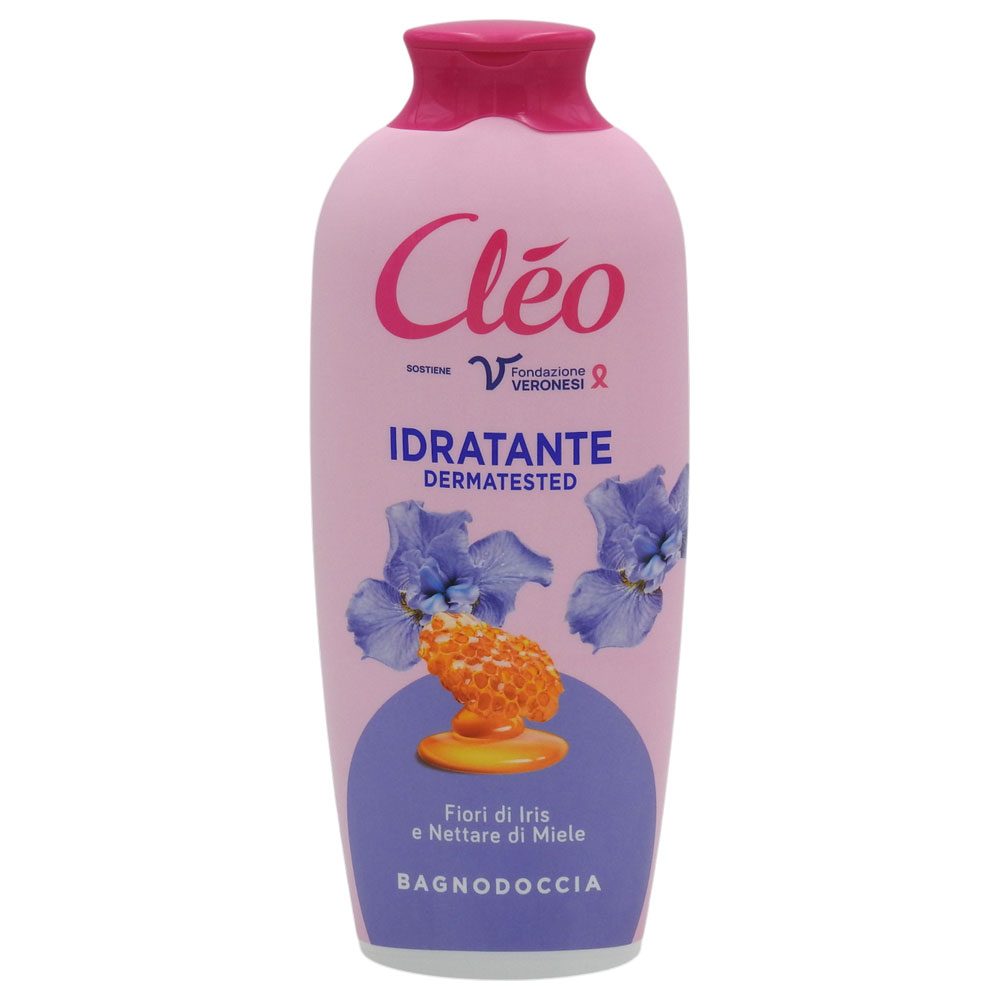 Gel de Dus Hidratant Cleo, Iris si Miere, Formula Catifelata, Recipient cu Pompa, 750 ml