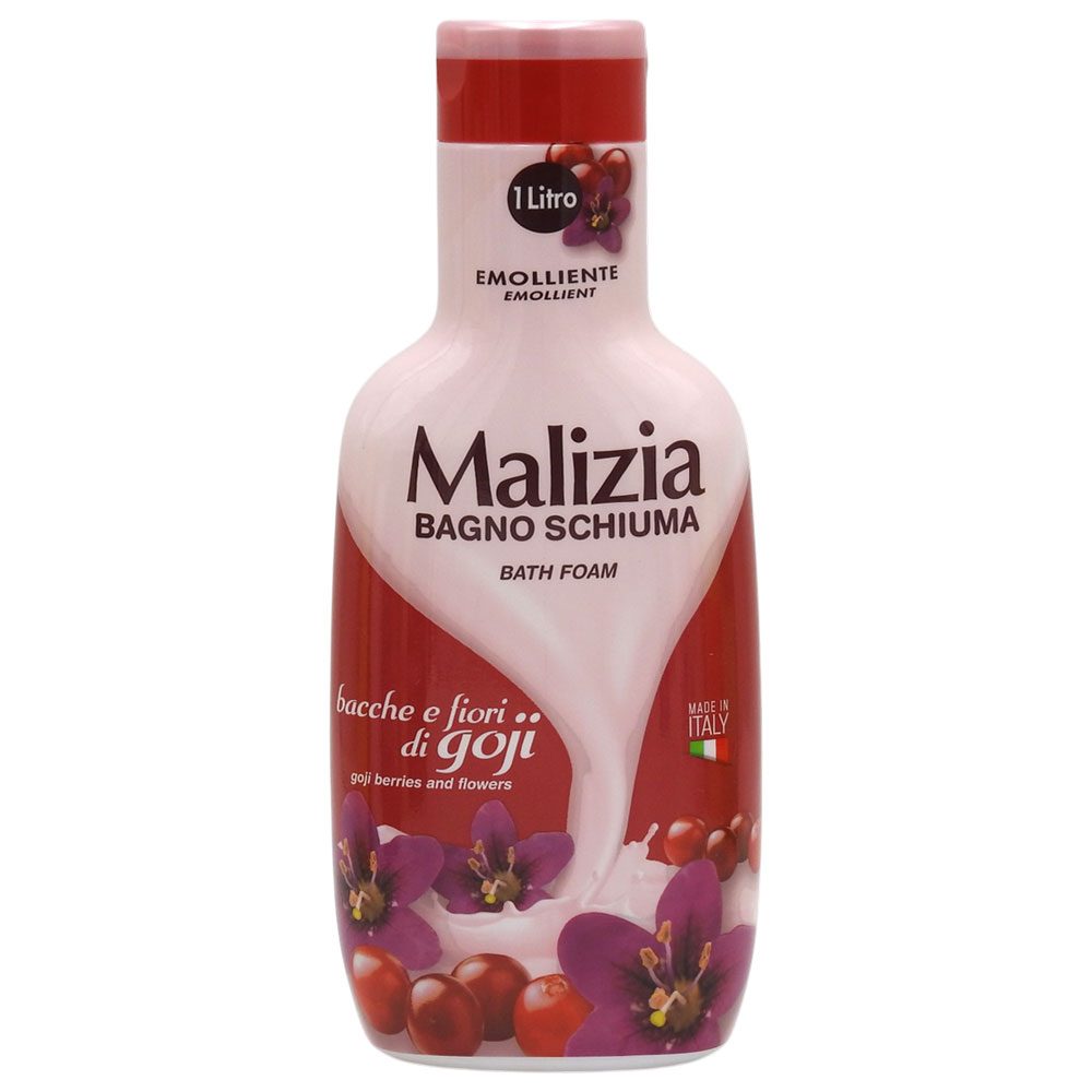 Malizia Spumant de Baie Hidratant, Gel de Dus cu Extract de Goji, Parfum Fructat, Recipient de 1 L