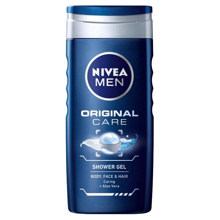 Gel de Dus Nivea Men Original Care, Formula Hidratanta cu Aloe Vera, Curatare Corp si Fata, 500 ml