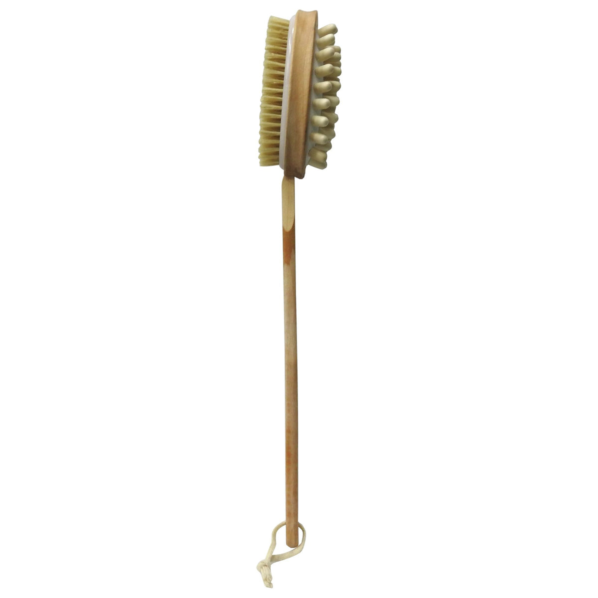 Perie Baie Wei A-07108 cu Doua Fete, Maner Ergonomic Lung din PVC, Accesoriu Curatare si Masaj Corporal, Albastru/Alb