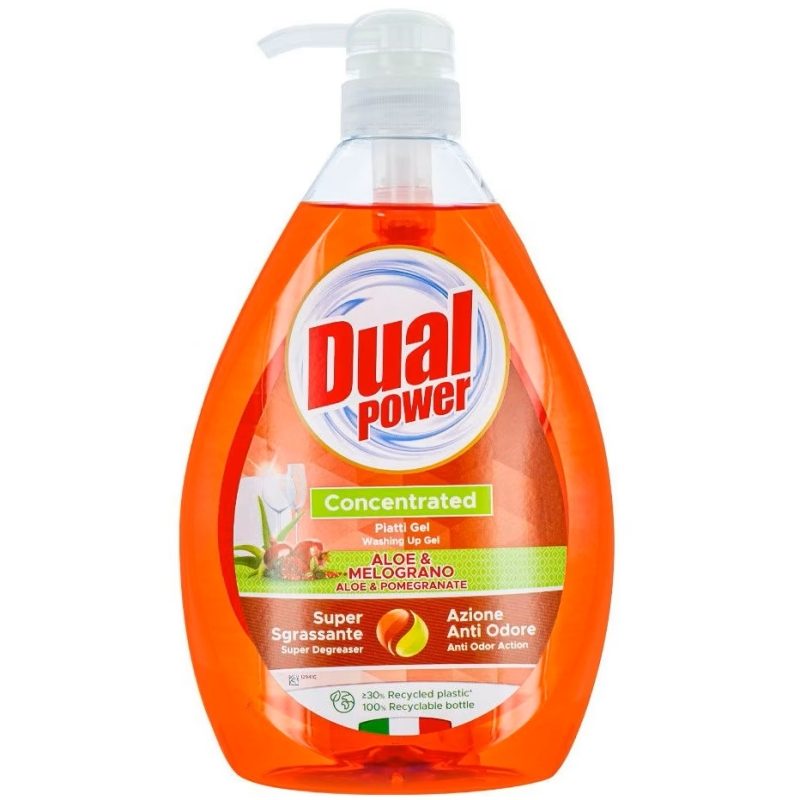 Dual Detergent Vase Cu Pompă, Parfum Melograno, Formulă Concentrată, Recipient Din Plastic, 1 L
