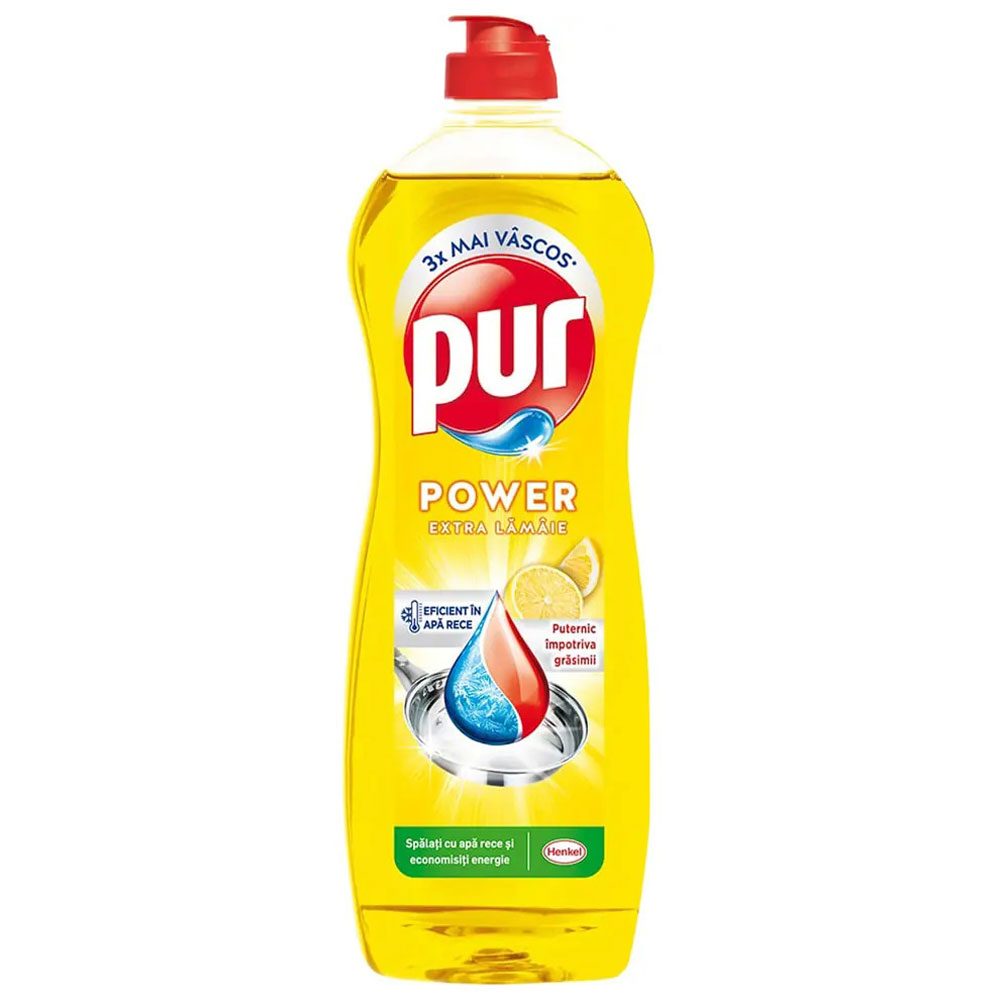 Pur Detergent Lichid de Vase, Putere Degresantă, Parfum de Lămâie, 750 ml
