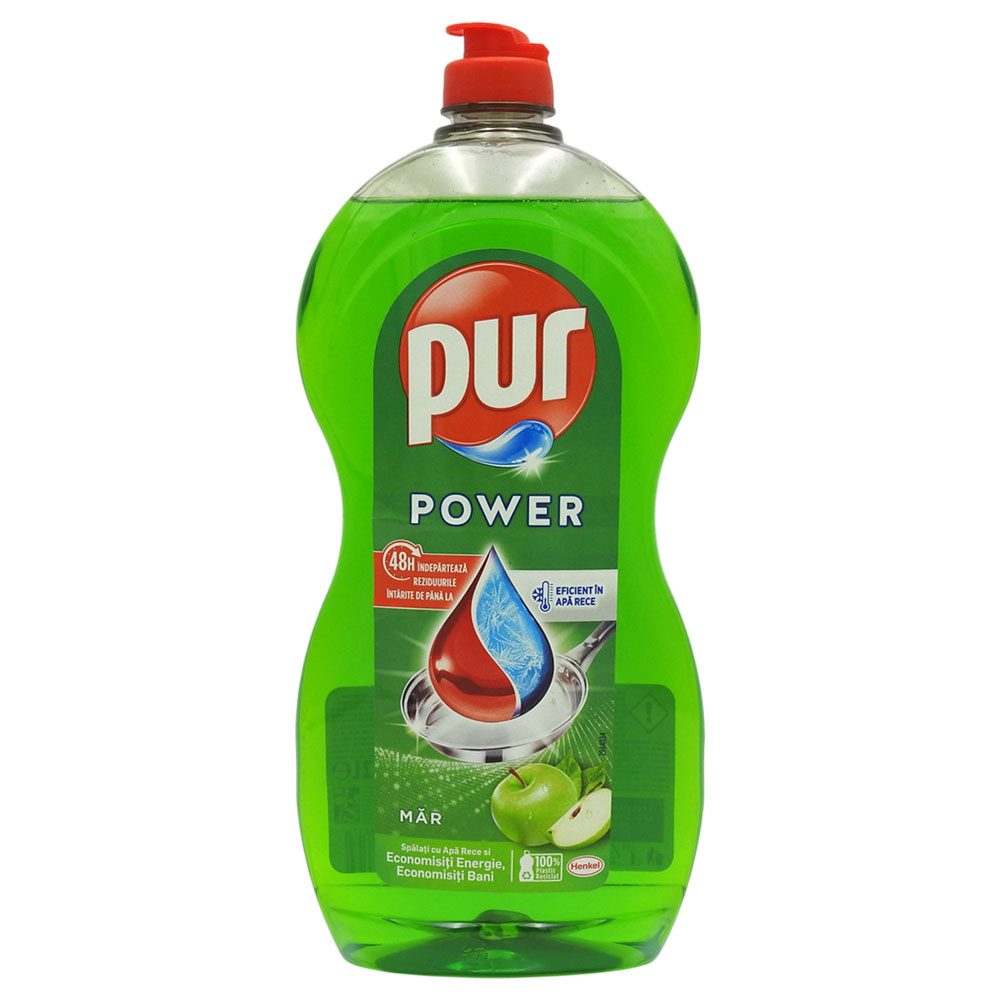 Pur Detergent Lichid Pentru Vase, Tehnologie De Degresare, Parfum De Mere, 1.2 L