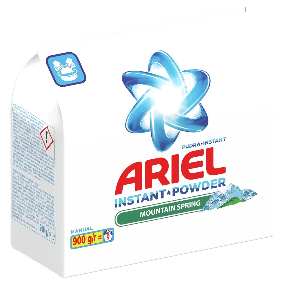 Detergent Pudra Ariel 3D Actives pentru Spalare Manuala, Curatare Profunda, 900 g