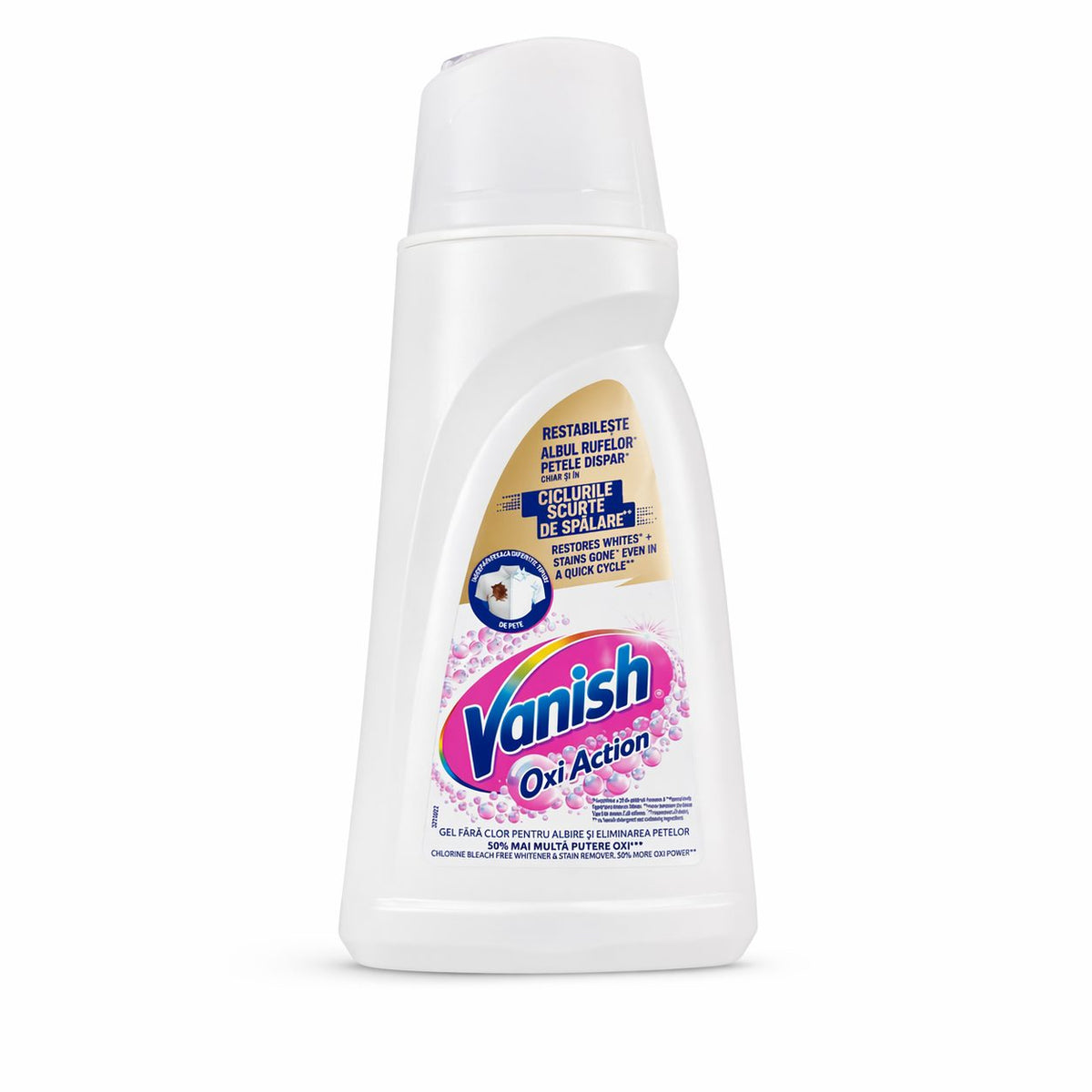 Vanish White, Solutie Lichida pentru Indepartarea Petelor, Formula Pre-tratare pentru Rufe Albe, Actiune Rapida, 1 L