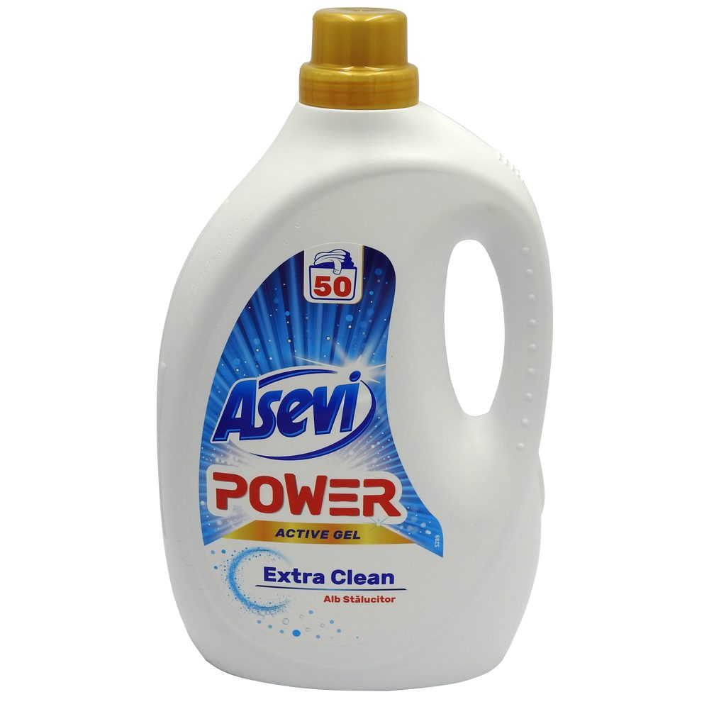 Asevi Power Extra Clean, Detergent Lichid Rufe, Curatare Profunda, Eficient impotriva Petelor, 2.5 L, 50 Spalari