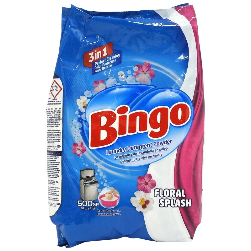 Detergent Manual Rufe Bingo, Parfum Floral Splash, Formula de Curatare Eficienta, 500 g