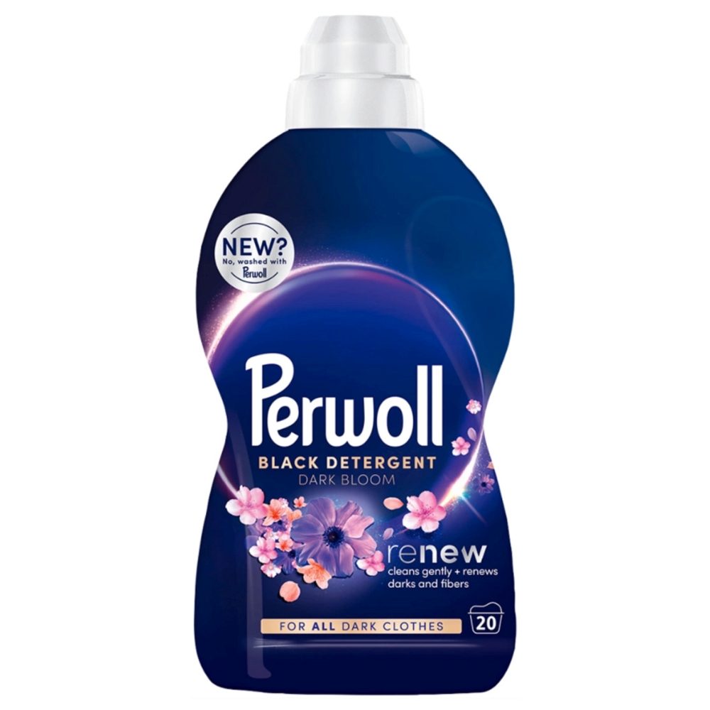 Perwoll Renew Black Dark Bloom, Detergent Lichid Rufe Negre si Inchise, Tehnologie Triple Renew, 20 Spalari, 1 L