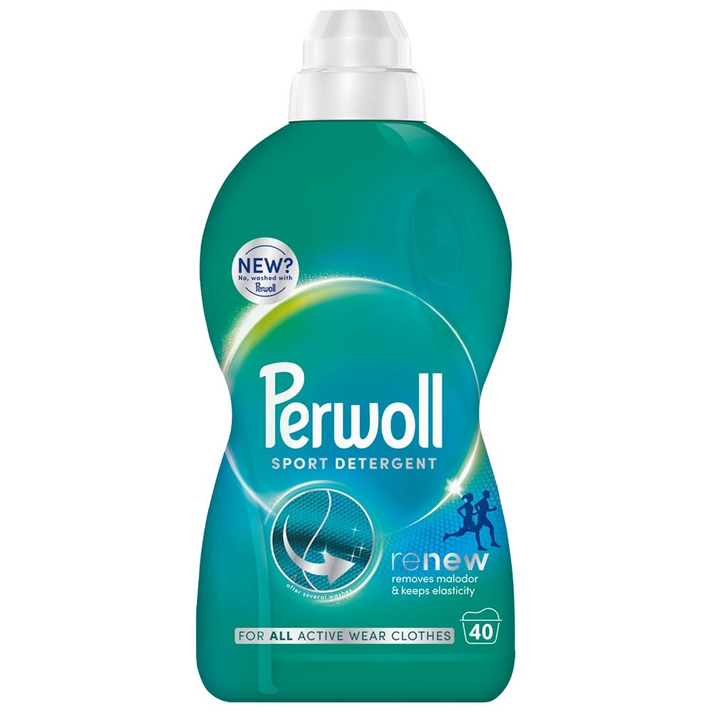 Perwoll Renew Sport, Detergent Lichid Pentru Haine Sport Și Dinamice, Tehnologie De Neutralizare A Mirosurilor, 40 Spălări, 2 L