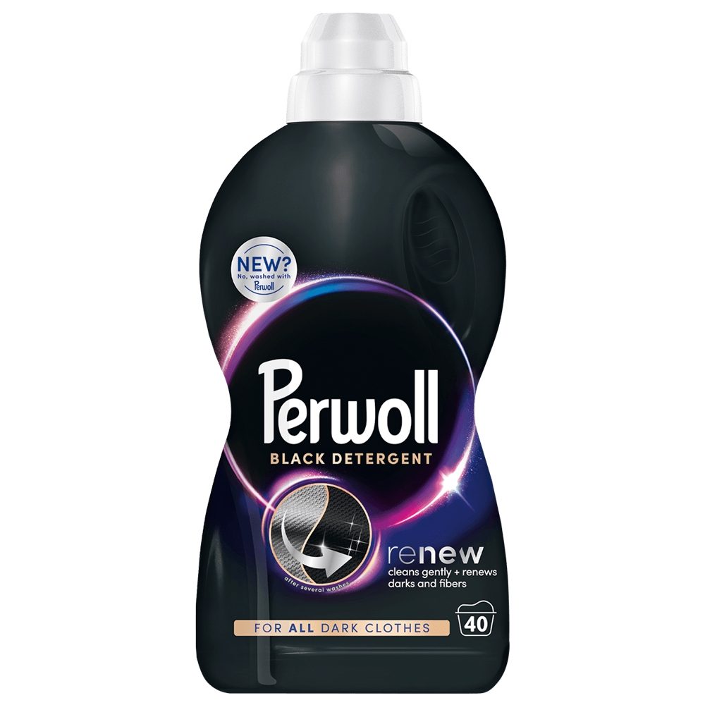 Perwoll Renew Black, Detergent Lichid Pentru Rufe Negre Si Inchise La Culoare, Protectie Fibre, 2 L, 40 Spalari
