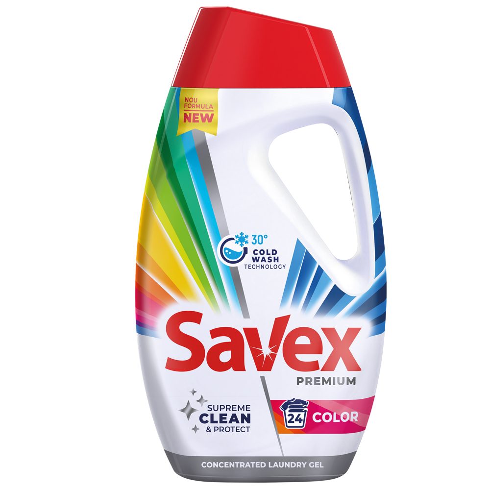 Savex Premium, Detergent Lichid Pentru Rufe Colorate, Formula Curatare Profunda, 1.08 L, 27 Spalari